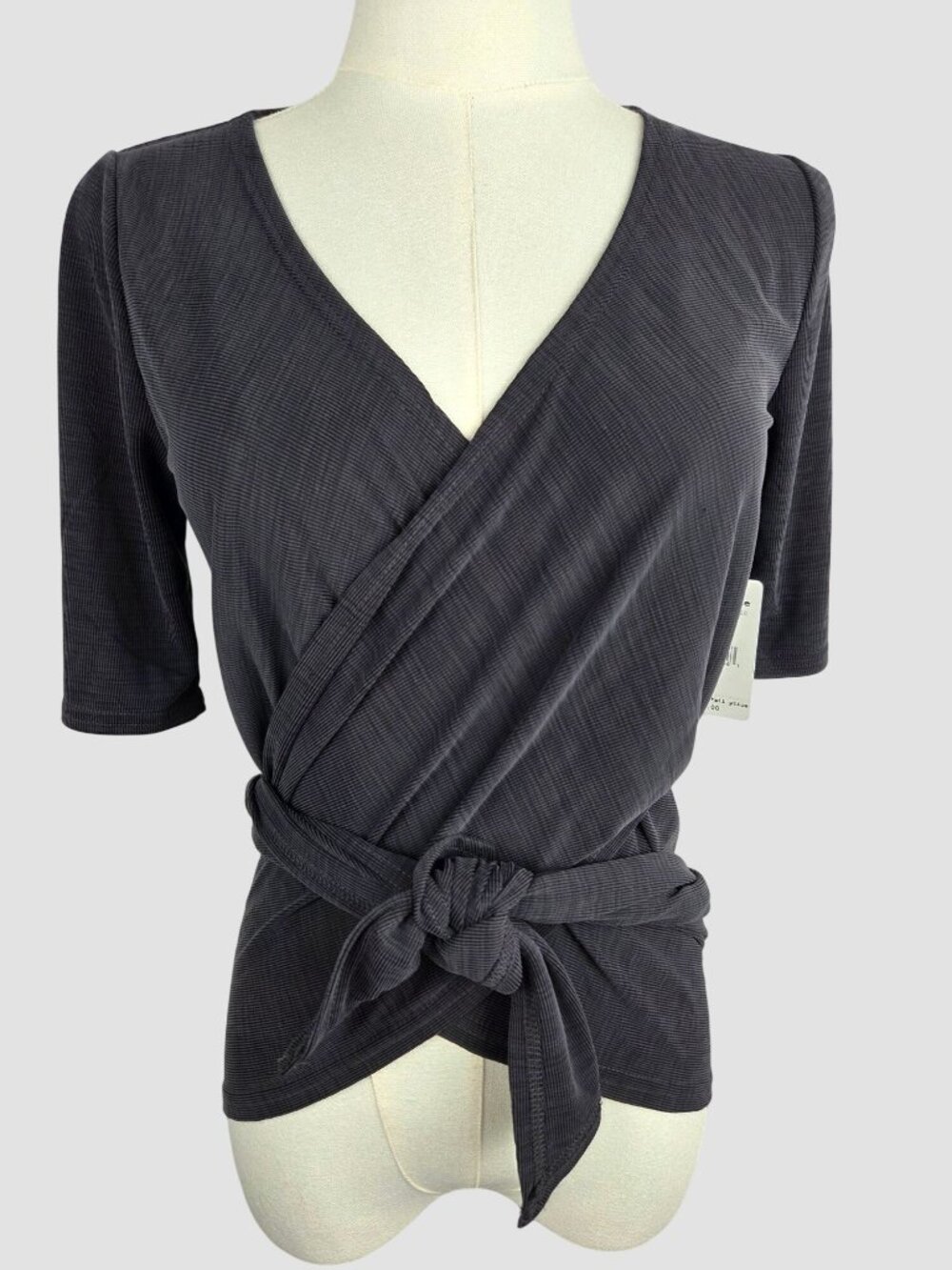 Free People Movement Sacred Wrap Top Black Adjustable Tie XS Yoga Balletcore NWT